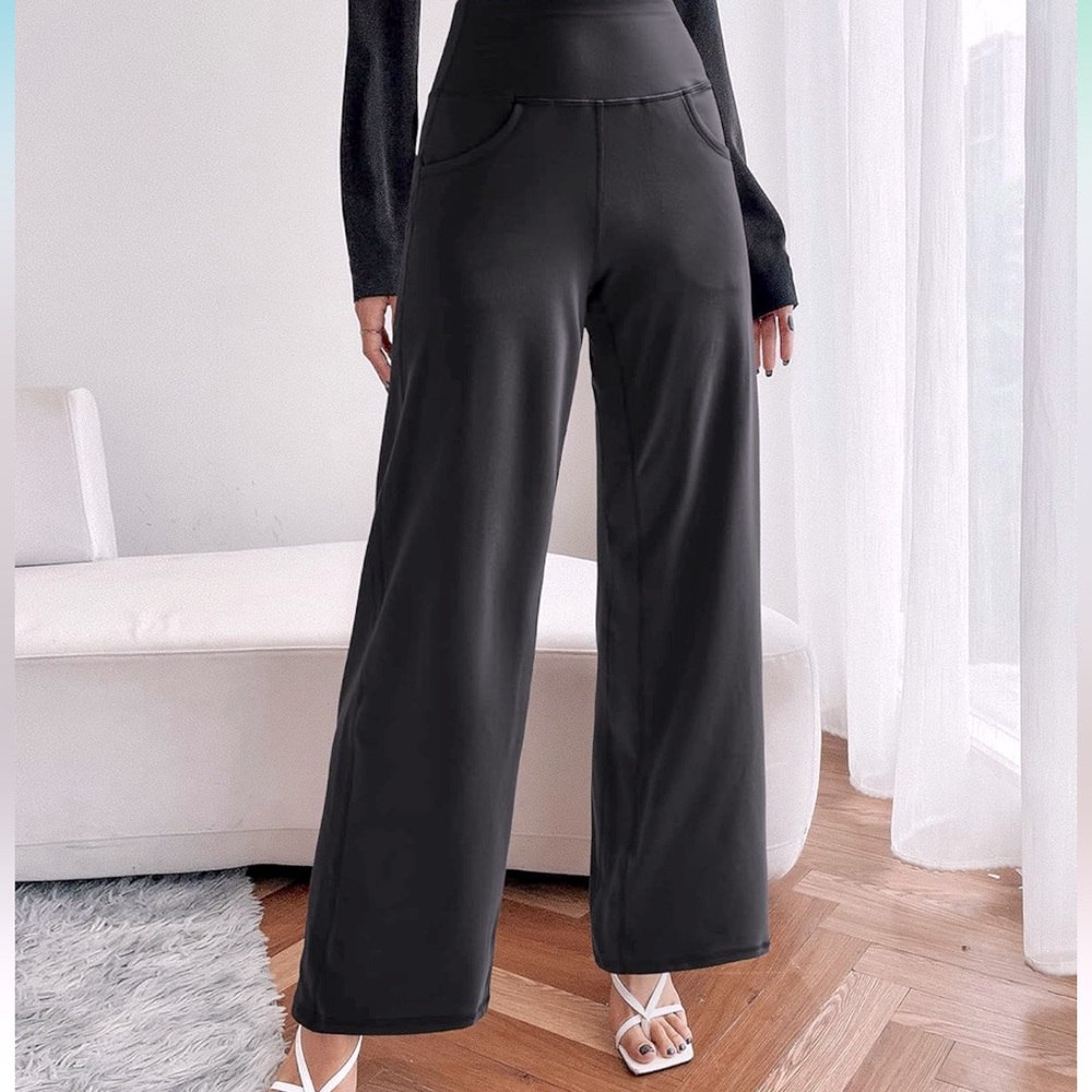 Wide Leg Pants Woman Yoga Pants with Pockets Stretch Loose